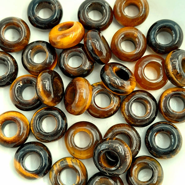 Tiger Eye 12x6mm Rondelle With Large Hole