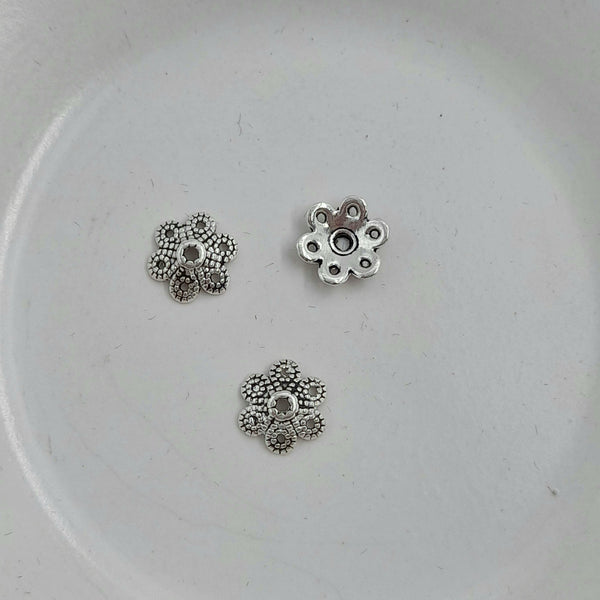 Findings - 2x10mm Bead Cap Antique Silver