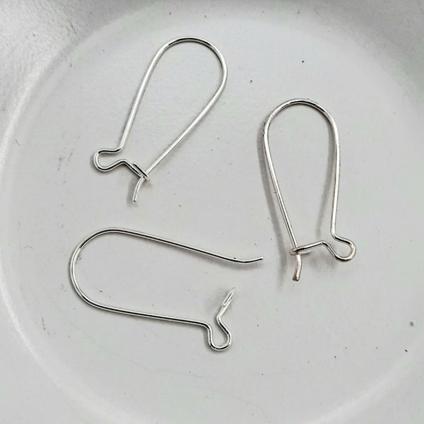 20-100PCS Silver Crystal Earring Hook Wire Findings - Smooth Pinch Clasps For Jewelry Making