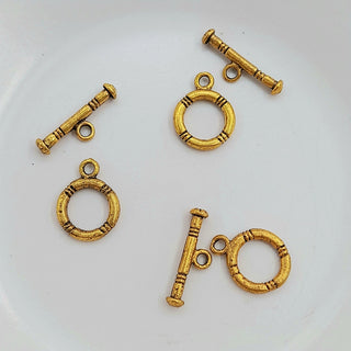 Findings - Metal Circle Shaped Toggle Clasp Gold