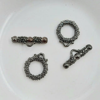 Findings - Metal Circle Shaped Toggle Clasp Gunmetal