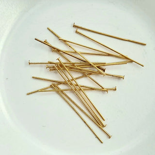 Findings - 30mm Wire Head Pin Gold