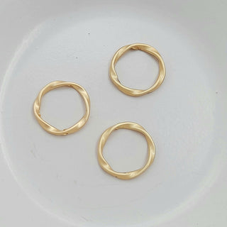 Findings - 2x16mm Closed Twisted Ring Semi Matte Gold