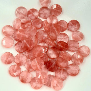 Bead - 4x10mm Glass Faceted Flat Cherry