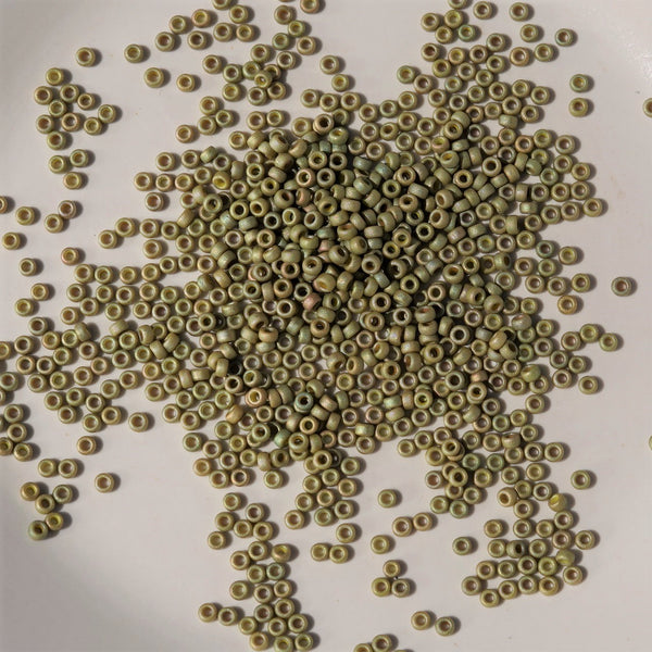 Miyuki Seed Beads Size 15 Matte Metallic Light Olive 3gm Bag