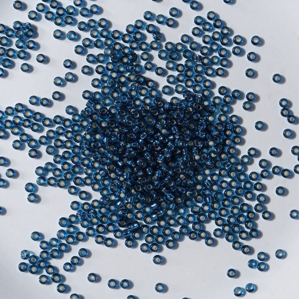 Miyuki Seed Beads Size 15 Silver Lined Blue Zircon 3gm Bag