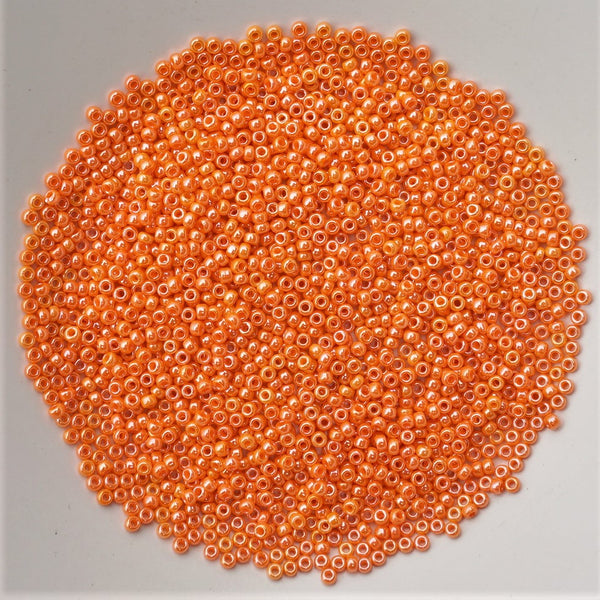 Miyuki Seed Beads Size 11 Opaque Light Orange Lustre 7.5gm Bag