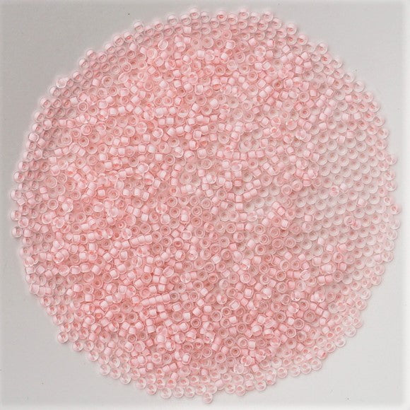Miyuki Seed Beads Size 11 Semi Matte Pale Pink Lined Crystal 7.5gm Bag