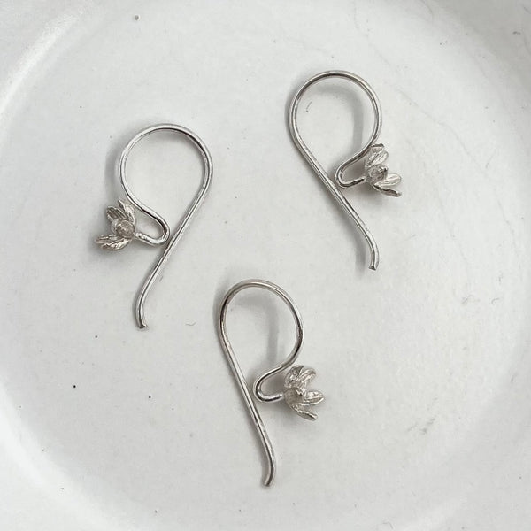 Sterling Silver Earring Hook with Flower
