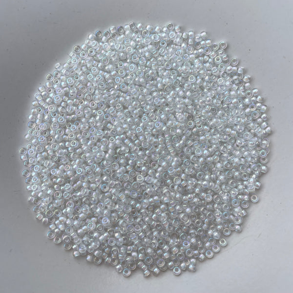 Miyuki Seed Beads Size 11 White Lined Crystal AB 7.5gm Bag