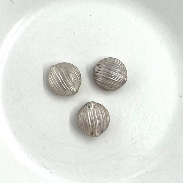 Sterling Silver Corrugated Flat Bead