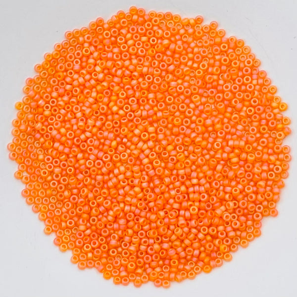 Miyuki Seed Beads Size 11 Matte Transparent Orange AB 7.5gm Bag