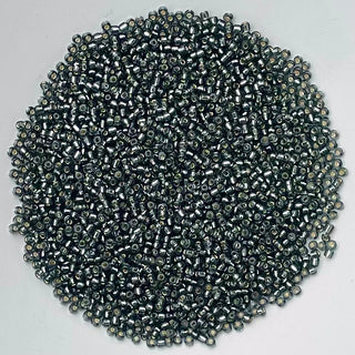 Chinese Seed Beads Size 11 Silver Lined Charcoal 25gm Bag