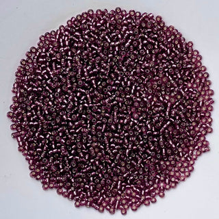 Chinese Seed Beads Size 11 Silver Lined Amethyst 25gm Bag
